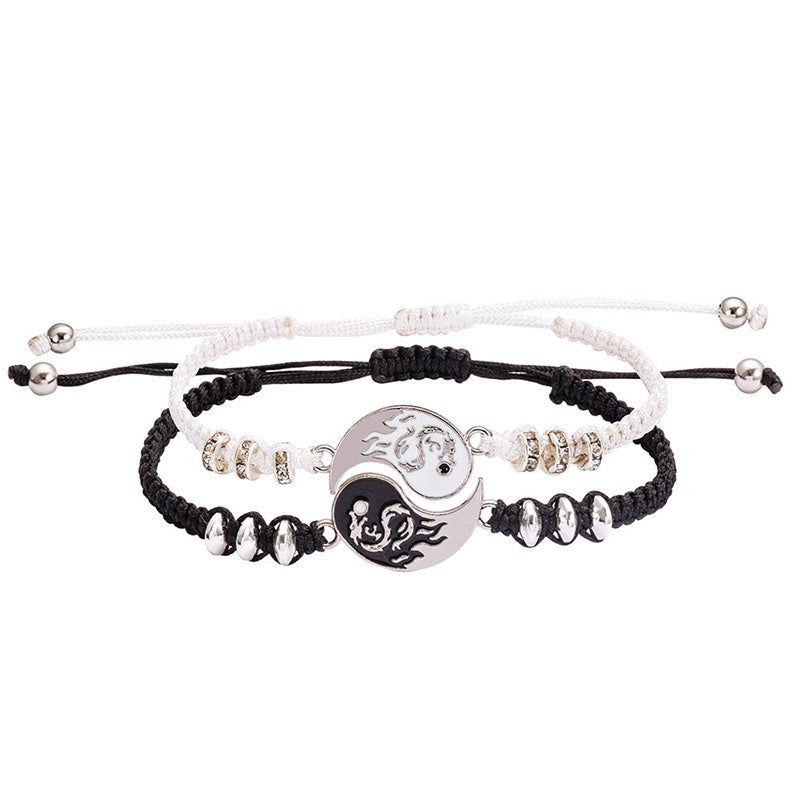 Mythstone 2pcs Yin Yang Dragon Couple Bracelet