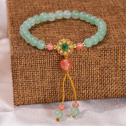 Mythstone Green Aventurine Luck Bead Tassel Bracelet