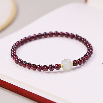 Mythstone Natural Garnet Jade Bead Purification Bracelet