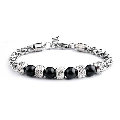 MythStone Black Onyx Tiger Eye Bead Courage Bracelet