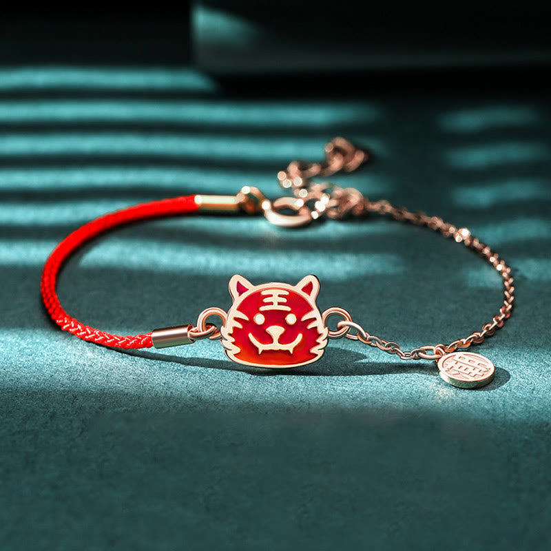 Mythstone 925 Sterling Silver Color-changing Chinese Zodiac Luck Protection Red String Chain Bracelet