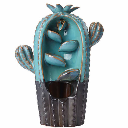 Mythstone Cactus Ceramic Healing Backflow Smoke Fountain Incense Burner