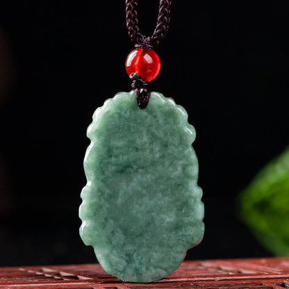 Colgante de jade natural Mythstone con el signo del zodíaco chino de la prosperidad de 12 caracteres