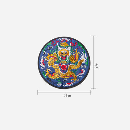 Mythstone Dragon Embroidery Cup Mat Pad Tea Cup Coaster Kung Fu Tea Mat