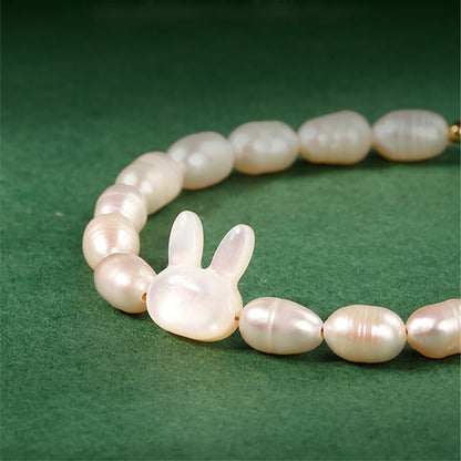 Mythstone Natural Pearl Cute Rabbit Sincerity Bracelet