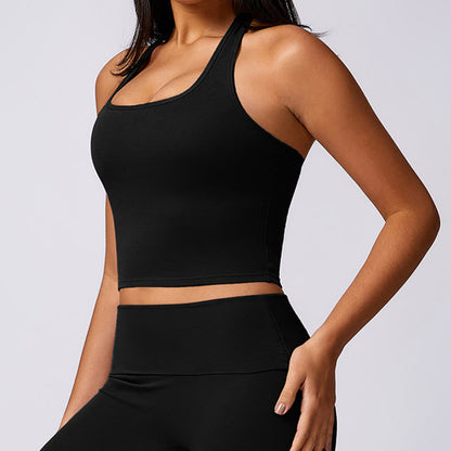 Top corto con cuello halter y pantalones acampanados de Mythstone para deportes, fitness y yoga 