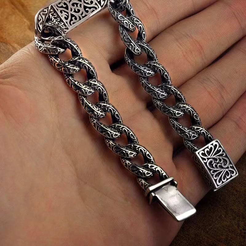 Mythstone Vintage Patterns Engraved Healing Bracelet