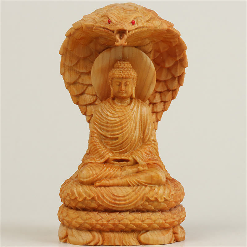 Mythstone Handmade Thuja Sutchuenensis Wood Tathagata Buddha Ward Off Evil Spirits Decoration