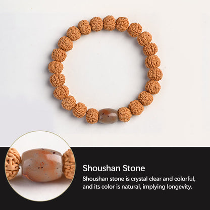 Pulsera de la riqueza y la buena suerte con la semilla de Bodhi de Rudraksha del Tíbet Mythstone