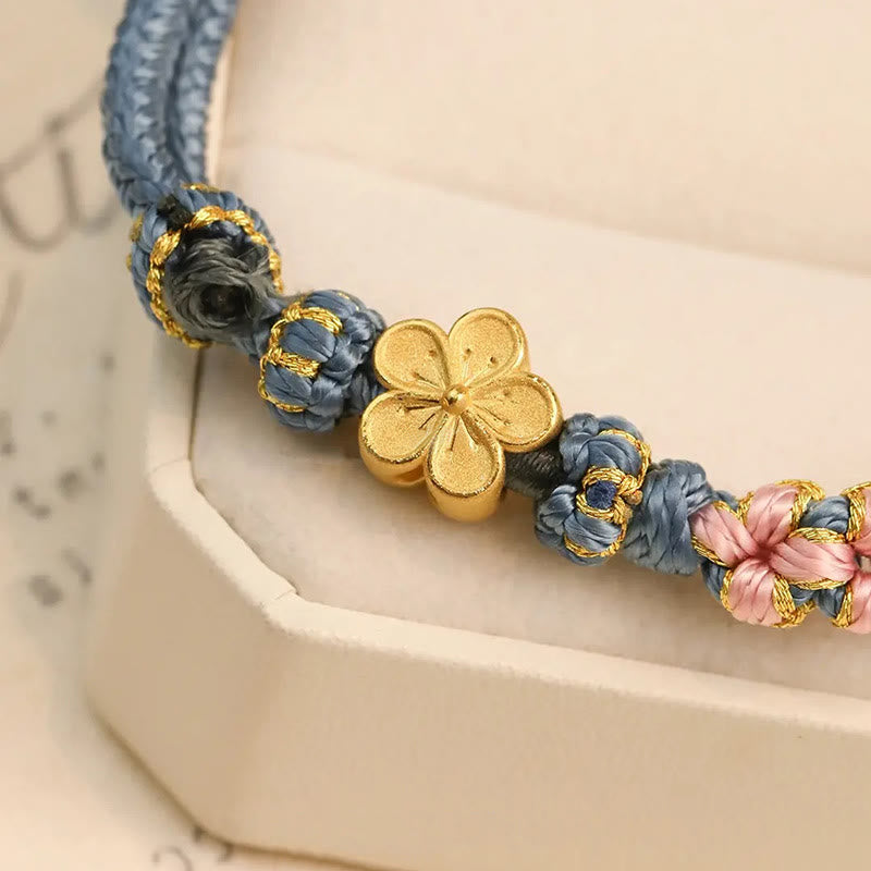 Mythstone Peach Blossom Design Wealth String Bracelet