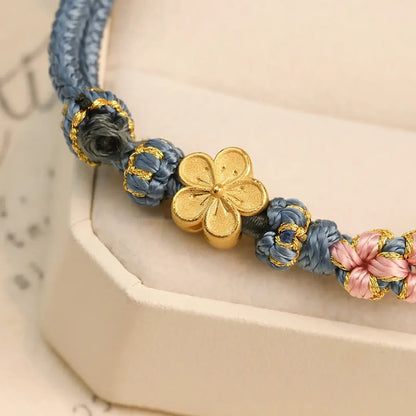 Mythstone Peach Blossom Design Wealth String Bracelet