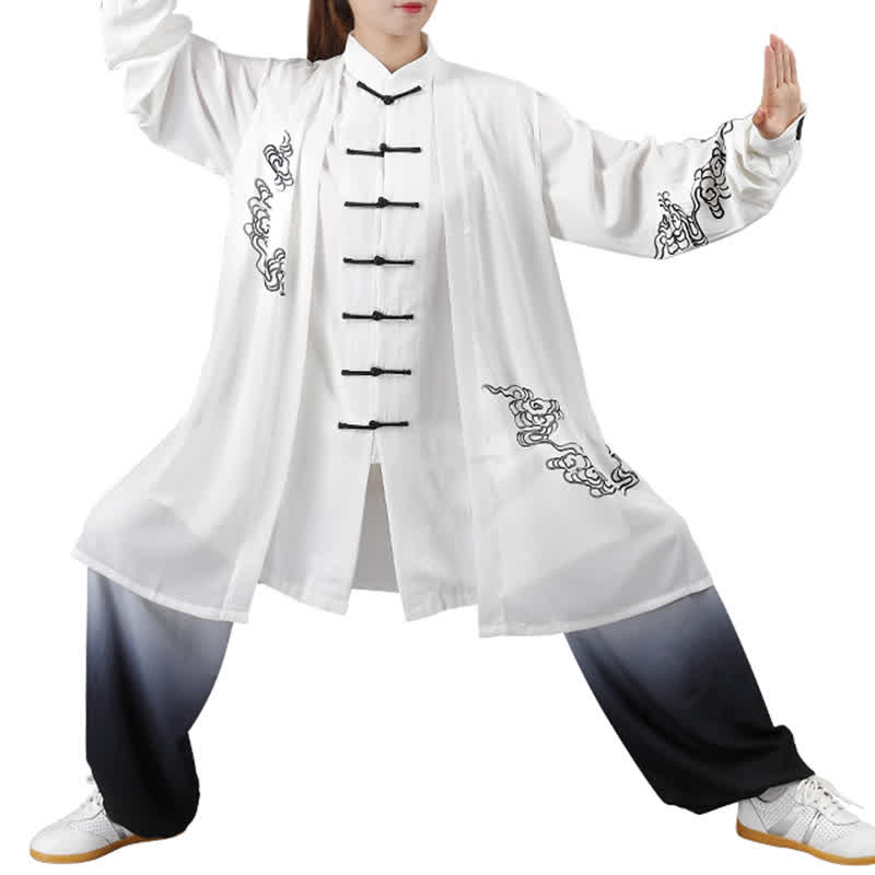 Mythstone Auspicious Clouds Gradient Meditation Prayer Spiritual Zen Tai Chi Qigong Practice Women's Clothing Set