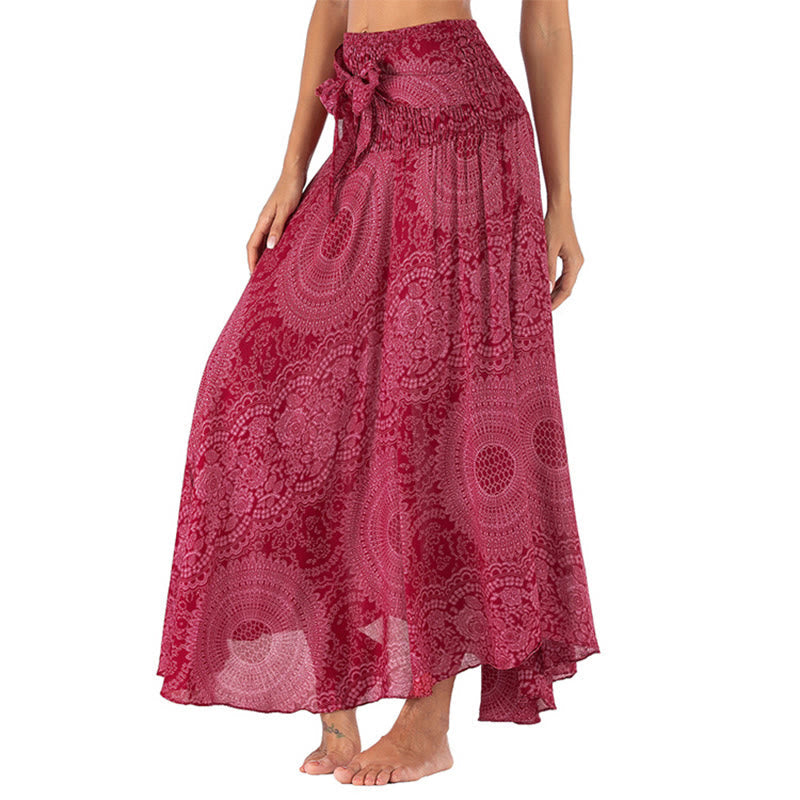 Mythstone Two Style Wear Boho Compass Rose Flower Skirt Dress