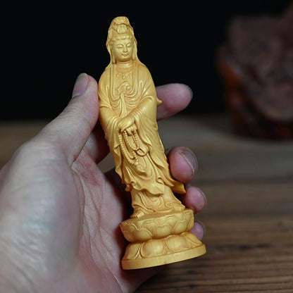 Mythstone Avalokitesvara Boxwood Blessing Home Decoration