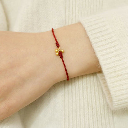 Mythstone 925 Sterling Silver Gold Plated Luck Red String Bracelet