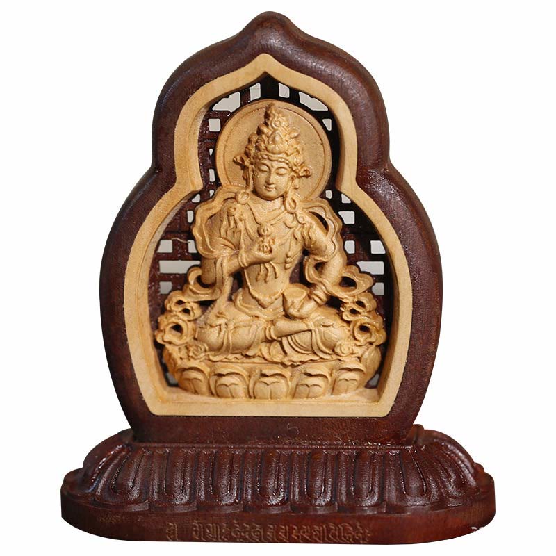 Estatua de la compasión grabada en madera de Buda Vajrasattva de Mythstone, figura decorativa