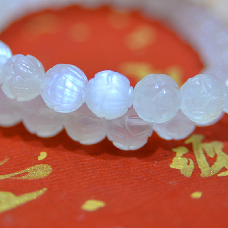 Mytthstone Natural Moonstone Lotus Love Bracelet