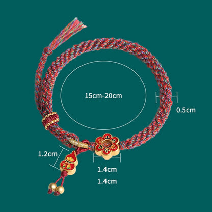 Pulsera trenzada de protección con flores de calabaza de colores hecha a mano de Mythstone