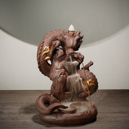 Mythstone Tibetan Dragon Protection Incense Burner Decoration