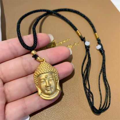 Mythstone Gold Buddha Copper Wealth Necklace Pendant