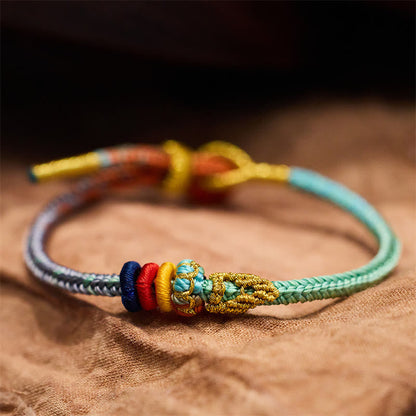 Mythstone Colorful Rope Eight Thread Peace Knot Luck Handmade Bracelet