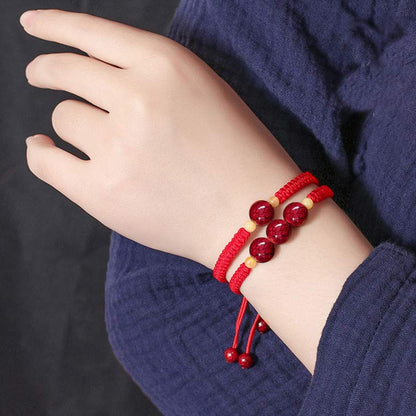 Mythstone Cinnabar Blessing Red String Bracelet For Kids