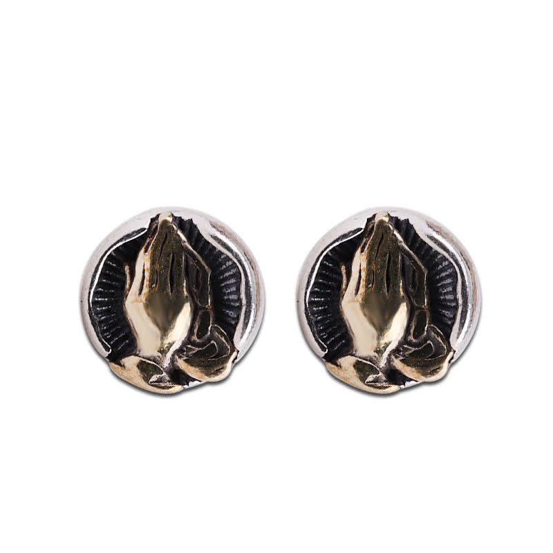 Mythstone 925 Sterling Silver Namaste Equality Stud Earrings