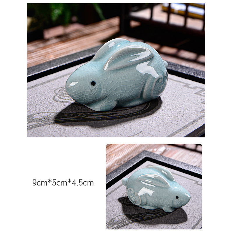 Mythstone Chinese Zodiac Wealth Ceramic Tea Pet Home Figurine Decoration