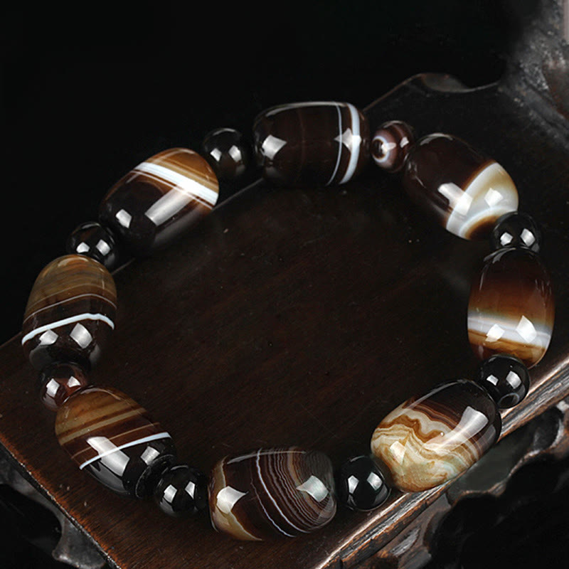 Mythstone Natural Sardonyx Courage Happiness Bracelet