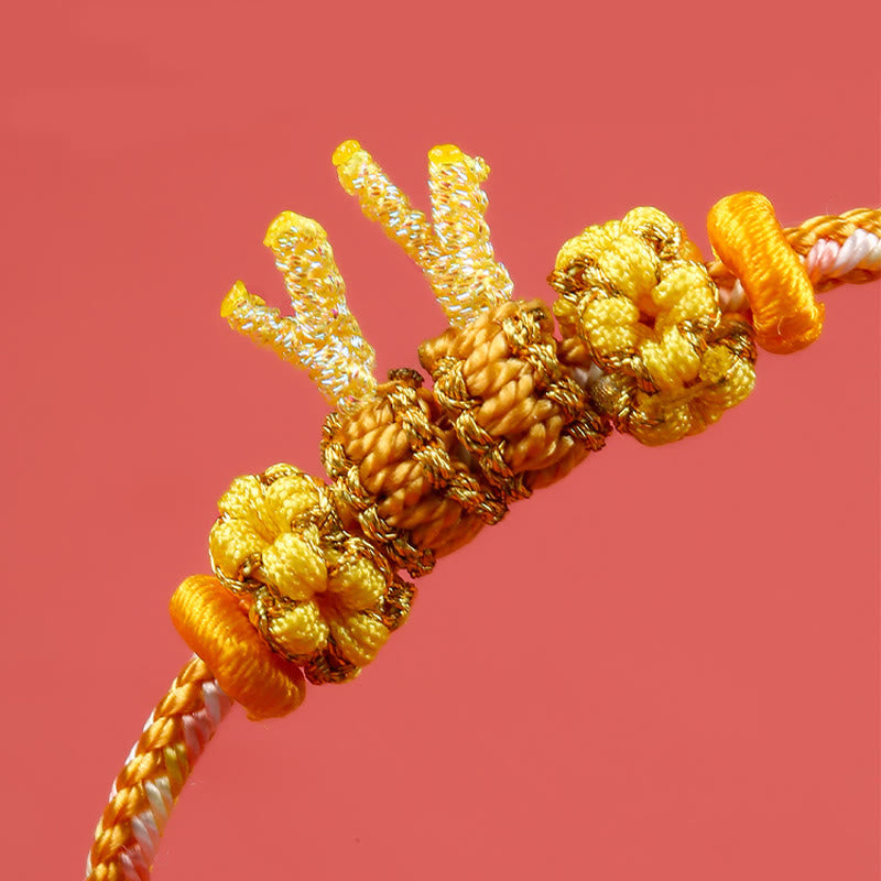 Pulsera trenzada con la suerte del año del dragón hecha a mano de Mythstone 