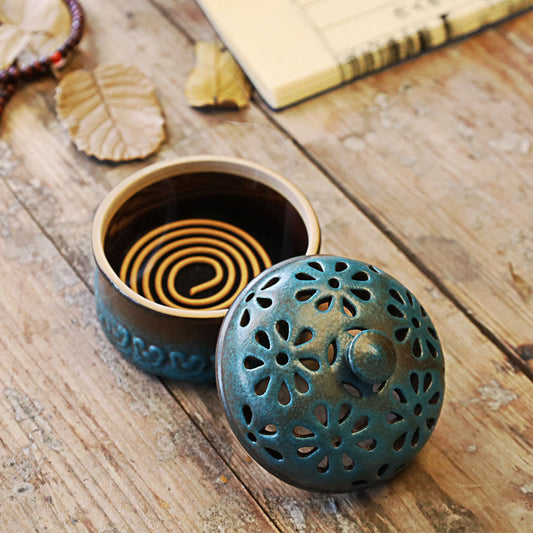 Mythstone Mini Hollow Spiritual Meditation Ceramic Small Incense Burner Decoration