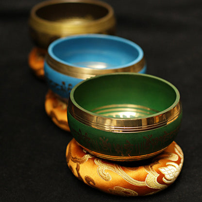 Mythstone Tibetan Meditation Sound Bowl Handcrafted for Healing and Mindfulness Support Protection Singing Bowl Set