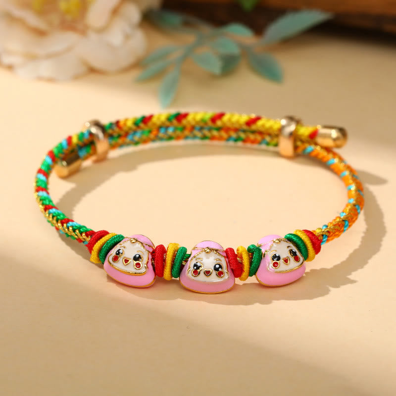 Mythstone Colorful Rope Zongzi Pattern Luck Handmade Child Adult Bracelet