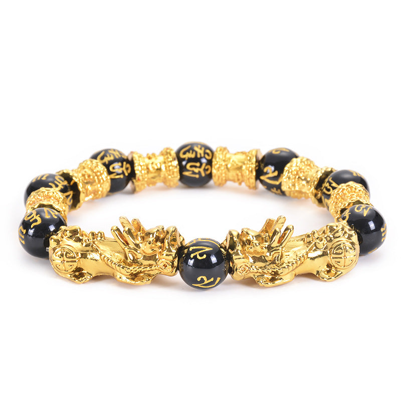 Mythstone Double Pixiu Obsidian Wealth Bracelet