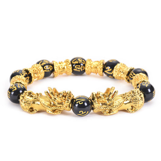 Mythstone Double Pixiu Obsidian Wealth Bracelet