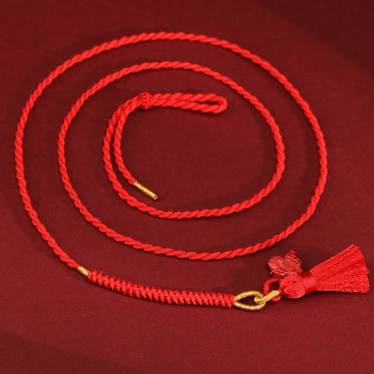 Mythstone Natural Cinnabar Dragon Blessing Red String Belly Chain