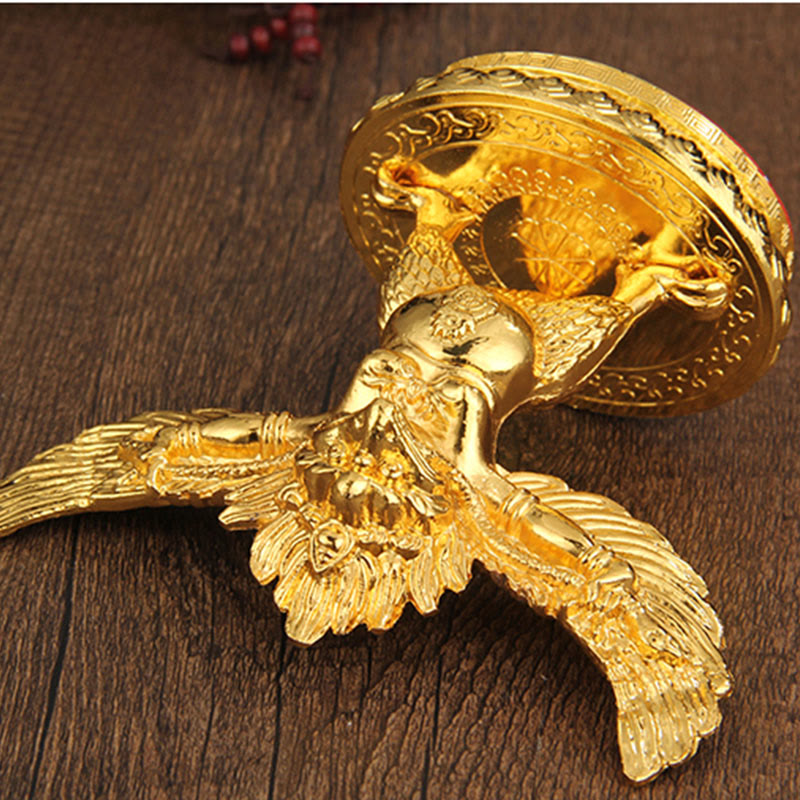 Mythstone Tibetan Gold Garuda Bird Alloy Protection Home Decoration