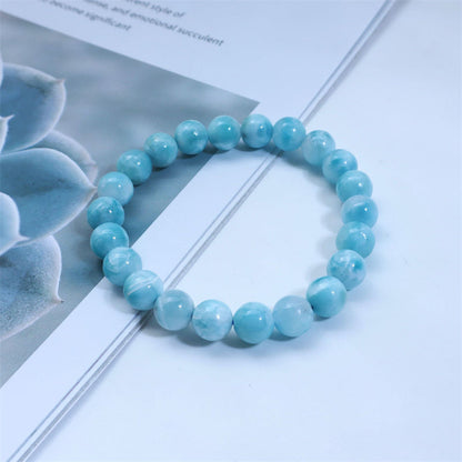 Pulsera de la confianza y la sabiduría de larimar natural Mythstone 