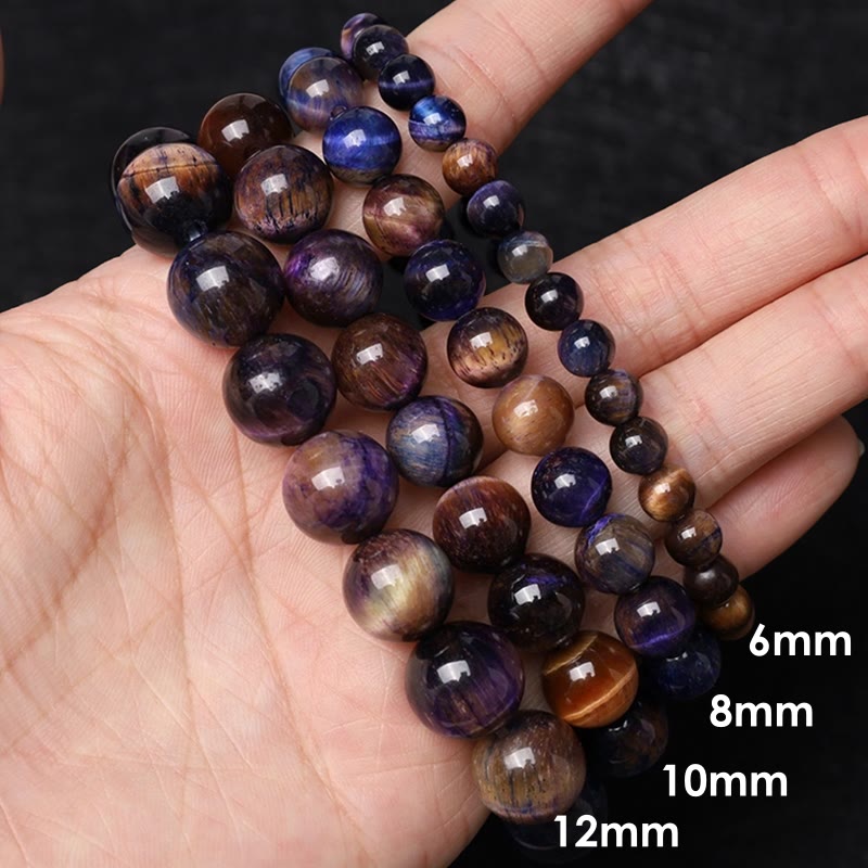 Mythstone Natural Purple Tiger Eye Protection Strength Bracelet