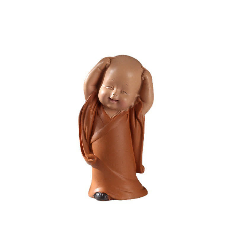 Mythstone Small Mini Meditation Praying Monk Serenity Resin Home Decoration