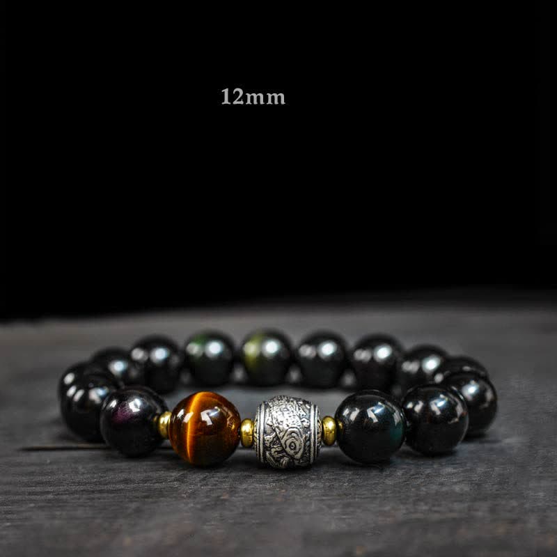 Mythstone To Experience a Reversal of Fortune Rainbow Obsidian Gold Sheen Obsidian Protection Bracelet