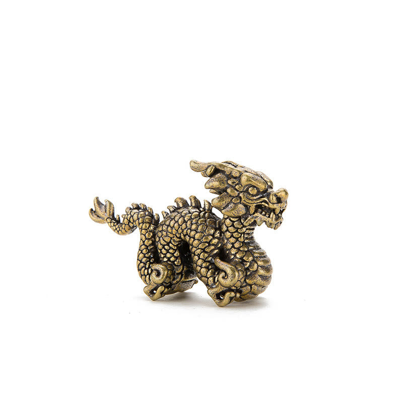 Mythstone Year Of The Dragon Small Auspicious Brass Dragon Luck Success Home Decoration