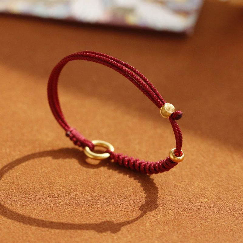 Mythstone Alloy Peace Buckle Luck Red String Bracelet