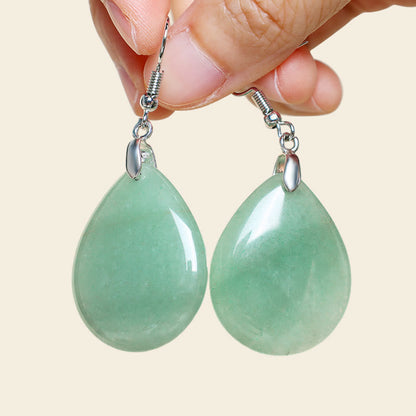 Mythstone Natural Aventurine Dangle Healing Drop Earrings