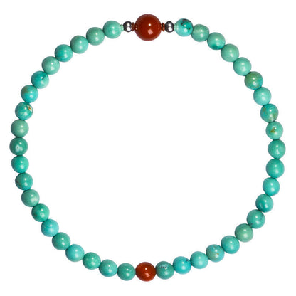 Mythstone Turquoise Red Agate Bead Protection Bracelet