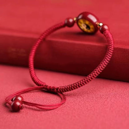 Mythstone Lucky Cinnabar Red String Yin Yang Symbol Bagua Blessing Bracelet