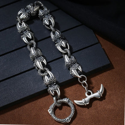 Mythstone Dragon Claw Engraved Strength Protection Bracelet