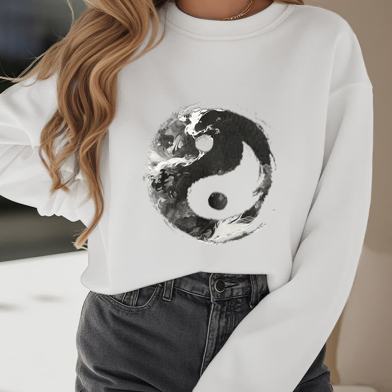 Mythstone Yin Yang Fleece Lined Polyester Sweatshirt