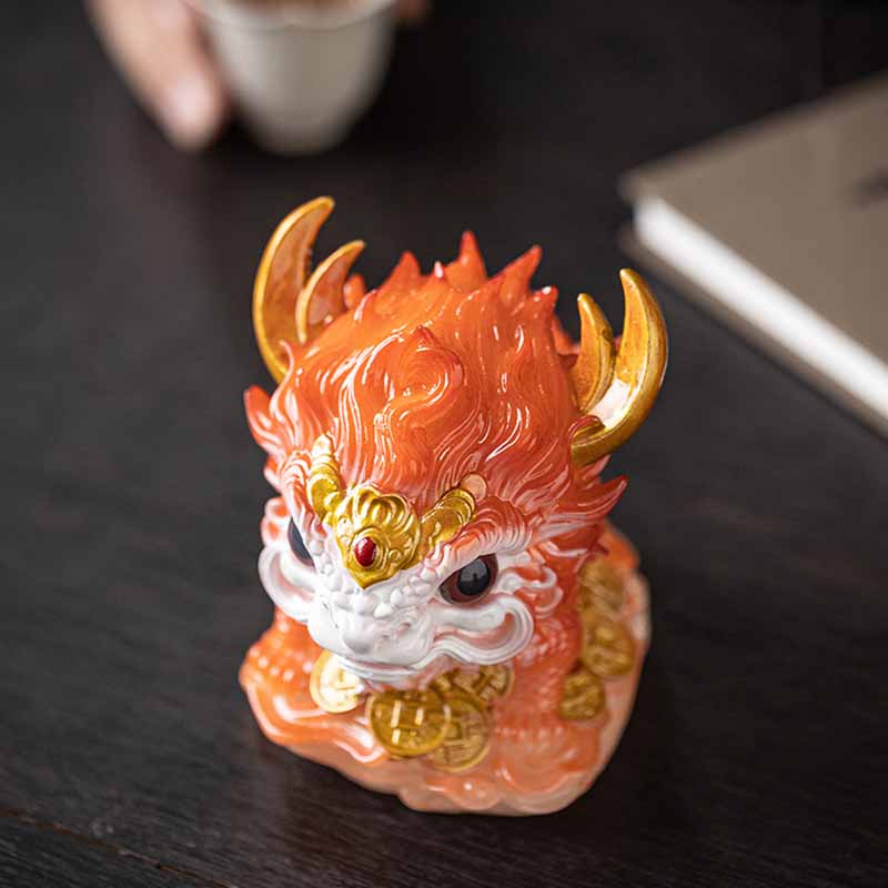 Mythstone Color Changing Small Kirin Resin Tea Pet Home Figurine Decoration