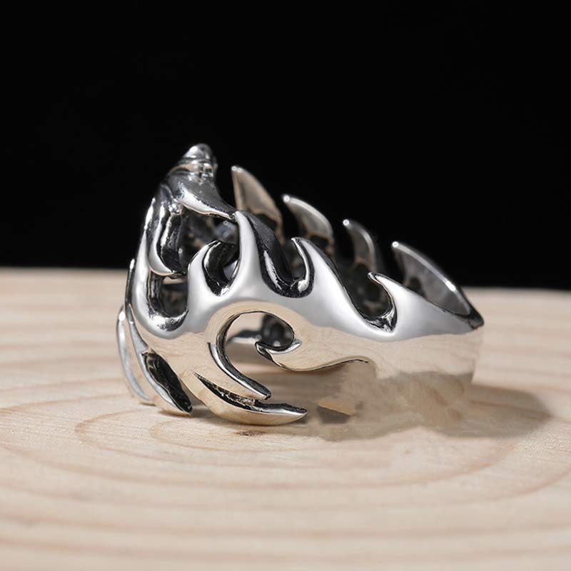 Mythstone Dragon Pattern Protection Strength Adjustable Ring